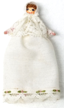 Victorian Baby Figurine Baptism Christening White Dress Small Handmade Vintage  - $15.15