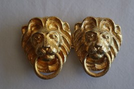 Mimi Di N 1975 Lion Door Knocker 2 Pc Interlocking Belt Buckle Gold Tone... - £19.66 GBP