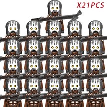 21pcs Medieval Knights Group Elf Dwarf Uruk-hai Figures Armor Helmets RZXP260 - $51.99