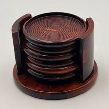 Pomerant 6 Pieces Bamboo Wooden Coasters for Teacups with Holder - £12.61 GBP