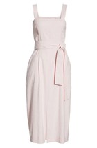 NWT Vince Wide Strap Belted Linen Blend Midi in Rosa Seco Tank Dress 4 $345 - £72.59 GBP