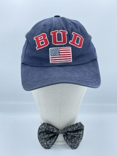 Vintage 90s Bud Hat Anheuser Busch Cap Made in USA Flag Budweiser Bud Light-
... - £23.67 GBP