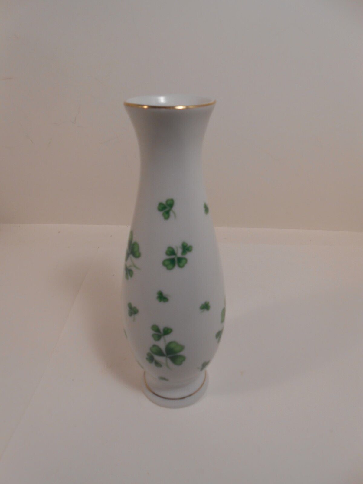 Vintage Lefton China Bud Vase Clover 1987 05973 7" - $23.13