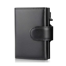 Genuine Leather Men Wallets Fashion Card Holder Trifold Wallet Money Bags Smart  - £44.25 GBP