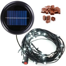 30 Led Cool White Solar Light Fit 6-Rib 8Ft 9Ft Wooden Outdoor Patio Umb... - £43.14 GBP