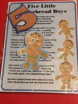 Five Little Gingerbread Men - Laminated - Flannel Felt Story And Pieces - £9.64 GBP