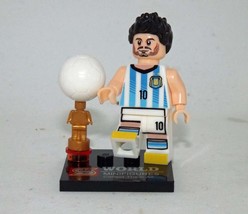 Argentina World Cup Soccer player Building Minifigure Bricks US - £5.42 GBP