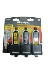 New Master Lock 3 Pack Magnum Heavy Duty Outdoor Keyed Alike Padlocks M115XTRILF - £26.73 GBP