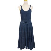 Marc by Marc Jacobs Blue Cotton Tank Dress Tiered Flared Skirt Size Medium  - €32,37 EUR