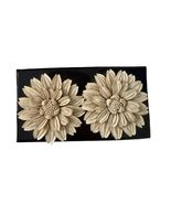 Vintage Floral Belt Buckle Black Cream Double Flower Western Boho Accessory - $19.80