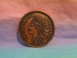 1877 Indian Head Penny One Cent Large USA Novelty Coin Paperweight Token... - £3.11 GBP