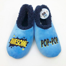 Snoozies Men&#39;s Awesome Pop Pop Large 11/12 Blue Non Skid Soles - £9.73 GBP