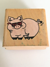 Rubber Stampede Stamp California Piggy Sunglasses Animal Nature Farm Humor - $4.25