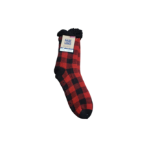 MUK LUKS Men&#39;s Buffalo Check Cabin Sock Slippers Red / Black Size L/XL (11-13) - £17.40 GBP