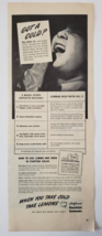 1944 Sunkist Lemons Vintage WWII Print Ad When You Take Cold Take Lemons - £7.95 GBP