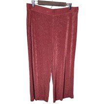 Chico&#39;s Travelers Pants Womens 2(12-14) Pink Slinky Pull On Cropped Wide... - $25.92