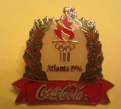Coca -Cola 1996 Olympic Atlanta Wreath and Torch Lapel Pin - $2.48