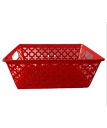 Red Plastic Basket For Storage/Containment With Cutouts  (SHIPS IN 24 HO... - $344.09 MXN