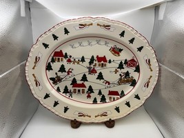 Mason&#39;s CHRISTMAS VILLAGE 15 1/4&quot; Oval Serving Platter Made in England - $2,982.20 MXN