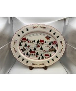 Mason&#39;s CHRISTMAS VILLAGE 15 1/4&quot; Oval Serving Platter Made in England - $224.43 CAD