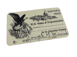 Visitor&#39;s Pass U.S. House of Reprentatives  - $223.58 MXN