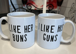 New Funny Coffee Mugs His &amp; Hers Workout Buns Guns Coffee Fitness Cups Mugs - £11.86 GBP