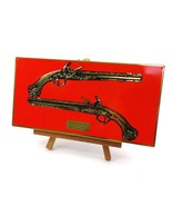 Vtg  Red Tin Box with Flintlock Pistols Design - Louis XV France - Gun A... - $1,332.95 MXN