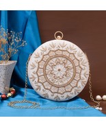 Indian embroidered Copper & velvet round Handcrafted clutch & Handmade Bag  - $589.02 MXN