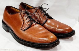 Vintage BROWN LEATHER Oxford Lace Up Dress Plain Toe Synchro Flex Men 9 ... - $60.00