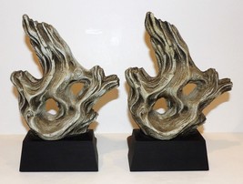 LOVELY VINTAGE PAIR OF SYROCO SYRACUSE NY DRIFTWOOD/BRANCH 8&quot; BOOKENDS - £45.09 GBP