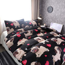 Dog Print Duvet Cover Set (1 Duvet Cover +1/2 Pillowcase), Cute Bedding For Bedr - £45.95 GBP+