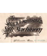 1894 Illustrated Letterhead Willamantic CT W.G. &amp; A.R Morrison Silk Mach... - $15.79