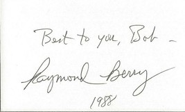 Raymond Berry 1988 Signed 3x5 Index Card Colts - £15.69 GBP