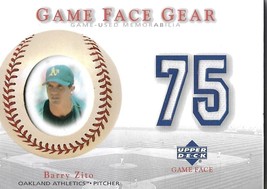 Barry Zito 2003 Upper Deck Game Face Gear Jersey #GG-BZ Oakland Athletics Relic - £3.11 GBP