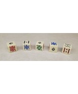 Vintage Poker Game Dice Six Sided White Dice Five Total - $20.09 CAD
