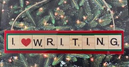 I Love Writing Christmas Ornament Scrabble Tiles Handcrafted Draw Design Sketch - £7.39 GBP