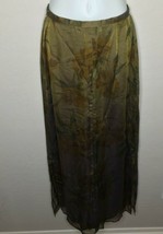 Banana Republic Womens Long Green Floral 100% Silk Skirt Office Church M... - $39.99