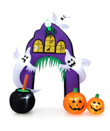 Tall Halloween Inflatable Castle Archway Decor 9-Ft Spider Ghosts LED Li... - £85.86 GBP