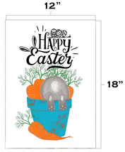 NEW Happy Easter Bunny Butt Outdoor Garden Flag 12 x 18 inches tan burlap - £7.14 GBP