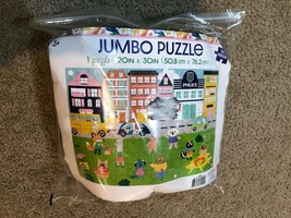 150 Piece Jumbo Floor Puzzle Neighborhood town City New Sealed 20&quot;x30&quot; H... - $12.19