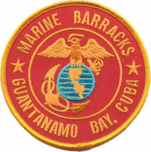 4.5&quot; Usmc Marine Corps Barracks Guantanamo Bay Cuba Round Embroidered Patch - £27.96 GBP