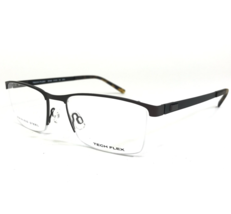 Tech Flex Eyeglasses Frames 30144S SP03 Black Brown Square Half Rim 51-18-145 - £36.60 GBP