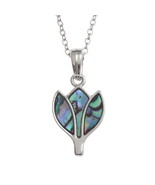 Tide Jewellery inlaid Paua shell Tulip pendant on 18″ trace chain - £19.20 GBP