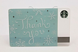 Starbucks Coffee 2013 Gift Card Thank You Snowflakes Light Blue Zero Balance - £8.47 GBP