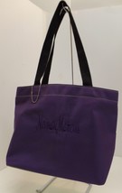 Neiman Marcus Makeup Lunch Tote Handbag Vintage Purple &amp; Green Black Handles - £15.66 GBP