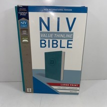 NIV Value Thinline Bible Large Print Leathersoft Teal Comfort Print - £16.76 GBP