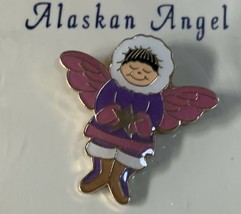 Alaska Alaskan Angel Pin Tack Pin Enamel Pink Purple Holding a Gold Tone... - $162.25 MXN