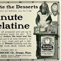 1904 Minute Gelatin Dessert Whitman Advertisement Ephemera 4.75 x 3.75&quot; - $371.81 MXN