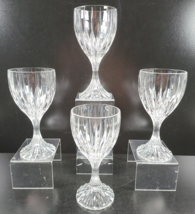 4 Mikasa Park Lane Water Goblets Set Crystal Clear Cut Etched Drink Stemware Lot - £51.94 GBP