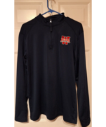 Mens Walk On&#39;s Bistreaux &amp; Bar 1/4 Zip Shirt Blue Embroidered Logo Sz M - $17.46